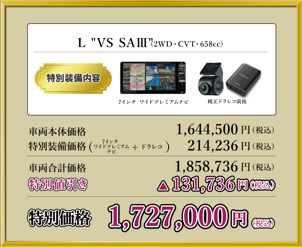 LリミテッドSA Ⅲ(2WD・CVT・658cc)